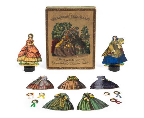 *Paper dolls. The Elegant Berlin Lady, circa 1830s,  hand-coloured lithographed paper doll game, comprising two cut-out doubl