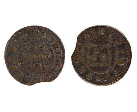 *Witney. Robert Willy senior, Halfpenny, not dated,   Obverse: ROBERT WILLY OF around HIS HALF PENY. Reverse: WITNEY SENIOR a