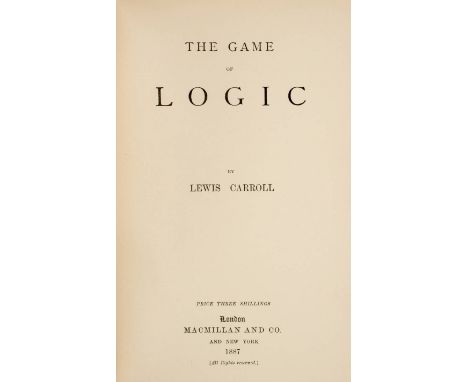 [Dodgson, Charles Lutwidge, 1832-1898]. The Game of Logic, by Lewis Carroll, 2nd (first published) edition, 1886, red pencil 