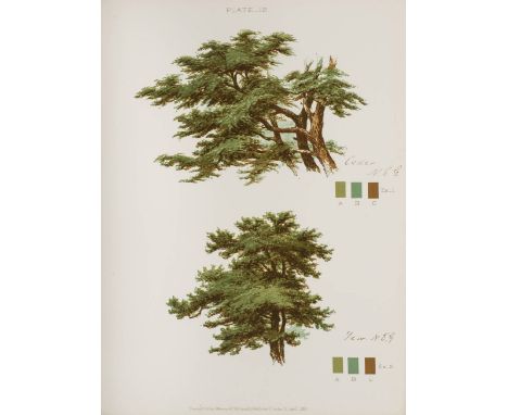 Green (Nathaniel Everett). Foliage Exercises for the Brush, G. Rowney & Co, [1884], six parts, each consisting of chromolitho