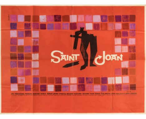 *Saint Joan, United Artists, 1957,  directed by Otto Preminger, British quad poster in folded condition, artwork by Saul Bass