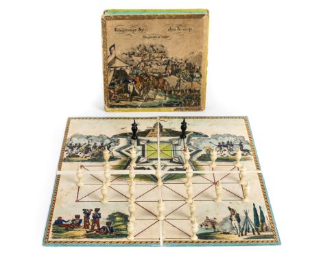 *Military Game. Belarungs-Spiel, Jeu de Siege, The Game of Siege, circa 1850s,  hand-coloured lithographed folding board, dep