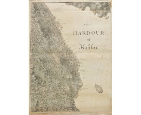 Halifax. Des Barres (Joseph Frederick Wallet), The Harbour of Halifax, 1781, engraved chart with sparse contemporary outline 