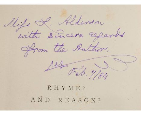 Dodgson (Charles Lutwidge, 'Lewis Carroll' ). Rhyme? And Reason?, 1st edition, Macmillan, 1883, illustrations by Arthur Frost