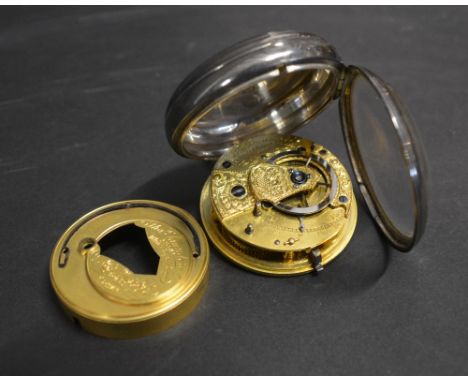 An Early Victorian Silver Cased Pocket Watch, with verge movement and signed Thomas Saunders, London