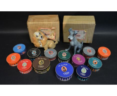 A Pair of Wade Figurines of Disney's Lady and The Tramp within original boxes, together with twelve Wade Hat Box Series Figur