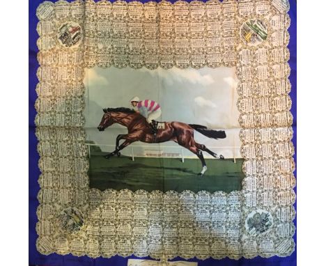 A 1949 Winning Derby Handkerchief The Nimbus complete with letter from Welch Margetson and Company, London and with original 