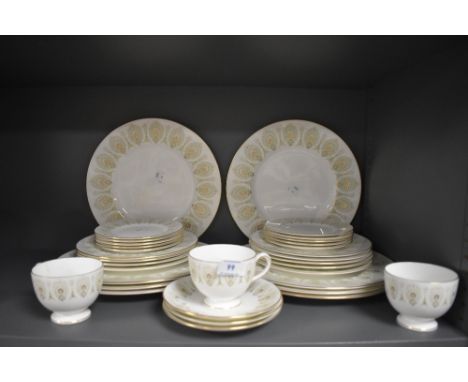 A part tea and dinner service by Royal Doulton in the Green Medina design