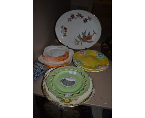 A selection of ceramic plates and serving dishes including Shelley china