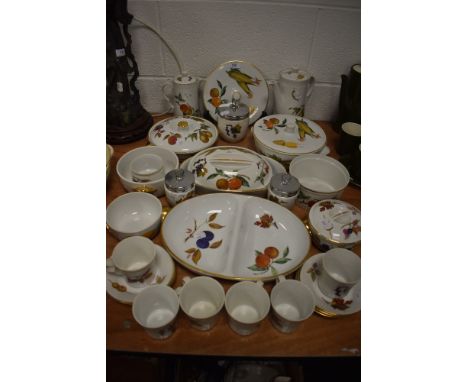A selection of dinner and tea wares by Royal Worcester in the Evesham design
