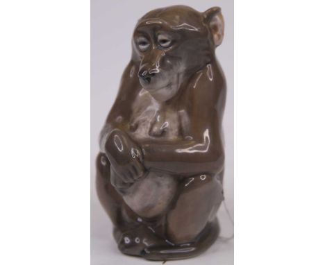 A Royal Copenhagen figure of a seated monkey, height 12cmIn good condition and appears free from cracks, chips or restoration