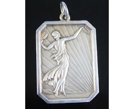 A George V. Blackpool Dance Festival Winters Gardens 1932 silver medal, 1st Prize Class Style, maker James Fenton &amp; Co, B