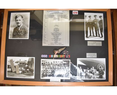 A World War II RAF Squadron Leader's jacket and belt,&nbsp;with cloth Navigator's badge and four medal ribbons, to include DF