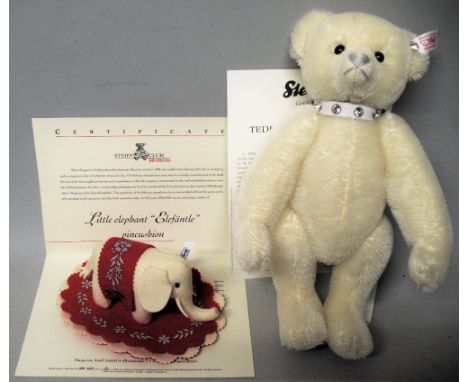 A Steiff Limited Edition Teddy Bear Krystal, No. 1130, 30cm high and a Steiff Limited Edition Club Edition "Little Elephant p