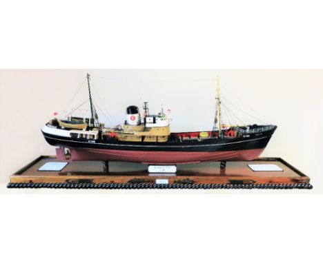 A 1/48th scale model of the Hull trawler Kingston Jade H.149, scratch built by Mr L. Callan from plans, with wooden hull, pla