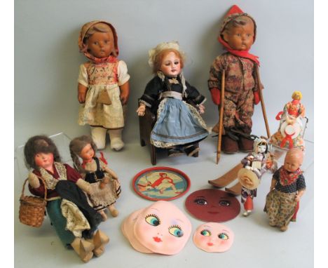 A French bisque head doll, with applied hair, sleeping eyes, open mouth with teeth and composition body with jointed limbs, m