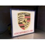 Illuminated Square Garage Sign - Porsche - NO RESERVE