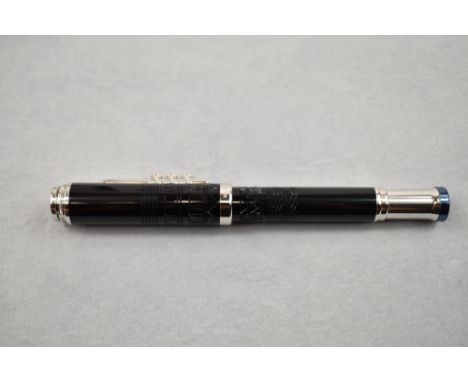 A Montblanc rollerball pen. The Great Characters Miles Davis special edition rollerball pen. The overall shape of the pen ref