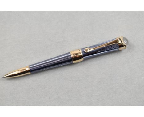 A Montblanc ballpoint pen. A Etoile de Montblanc Mediterraee ballpoint pen. Having barrel stamped 925 sterling silver coated 