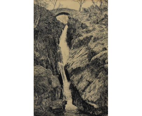 Local Interest* Alfred Wainwright (British 1907-1991) an original pen and ink drawing of the famous landmark 'Aira Force' sig