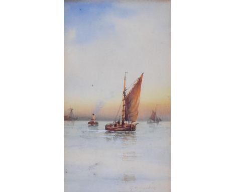 Thomas William Garman Morris Avondale (20th Century British School), watercolour or gouache, A maritime scene in low light de