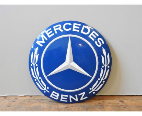 1960s MERCEDES-BENZ ROUND ENAMEL SIGN - 60CM  Period dealership item, in excellent condition with very minor signs of use. In