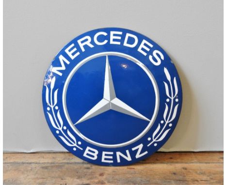 1960s MERCEDES-BENZ ROUND ENAMEL SIGN 40CM  Original period Mercedes-Benz dealership item from the 1960s. In excellent preser
