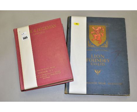 BOOKS, The Lion Foundry Co. Ltd. Illustrated Catalogue of Cast Iron Manufacturers, volume 1 6th edition 1938, together with B