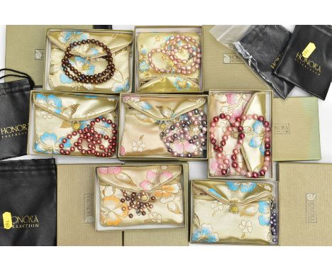 A SELECTION OF HONORA JEWELLERY, to include six cultured fresh water pearl necklaces, two cultured fresh water pearl stretch 