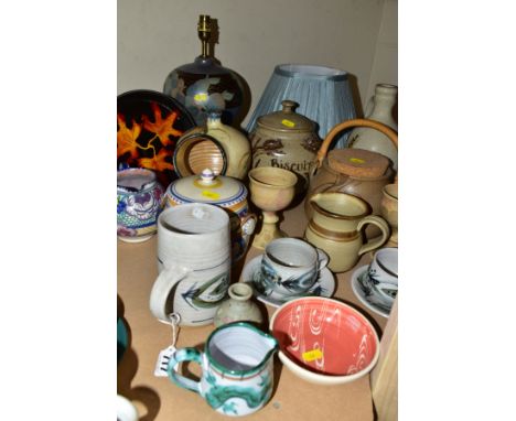 DECORATIVE STUDIO POTTERY AND TABLE WARE ETC, to include Marianne De Trey (1913-2016) tankard, milk jug and two cups and sauc