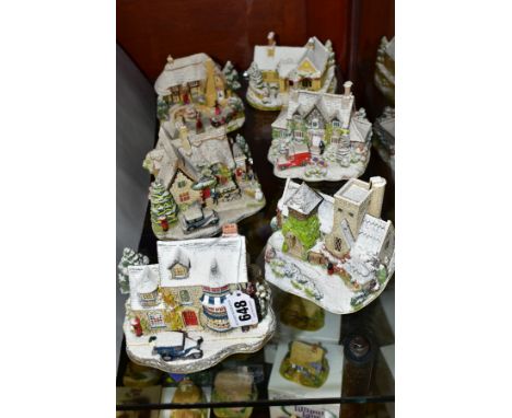SIX LILLIPUT LANE SCULPTURES FROM CHRISTMAS COLLECTION, no deeds, comprising Christmas Cake 2001, Letter to Santa 2003 (head 
