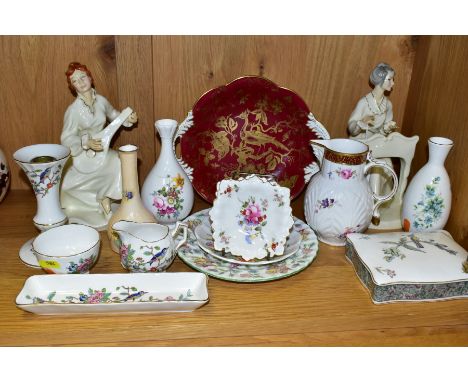 TWO ROYAL DOULTON ENCHANTMENT COLLECTION FIGURES 'SERENADE' HN2753 AND 'MUSICALE' HN2756 TOGETHER WITH ASSORTED CERAMIC GIFTW