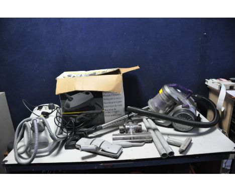 A SELECTION OF ELECTIONAL ITEMS, to include a Karcher 1201 vaporapid steam cleaner (PAT pass and powers up) a Bush Vacuum cle