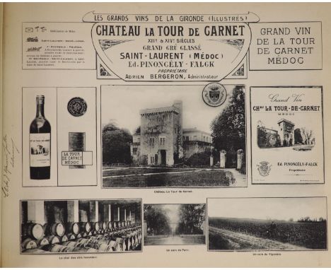 °  Guillier, Henry. Les Vins de La Gironde par Henry Guillier Libourne Bordeaux. Oblong folio, n.d. (c.1910). Printed photogr