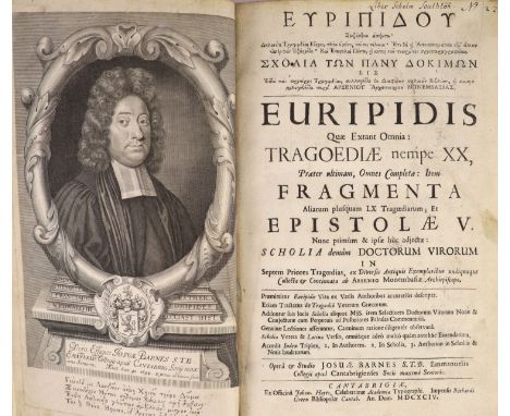 °  Euripides (Gk. title) Euripidis quae extant omnia: Tragodeia nempe XX ... Fragmenta ... et Epistolae V ... opera and studi