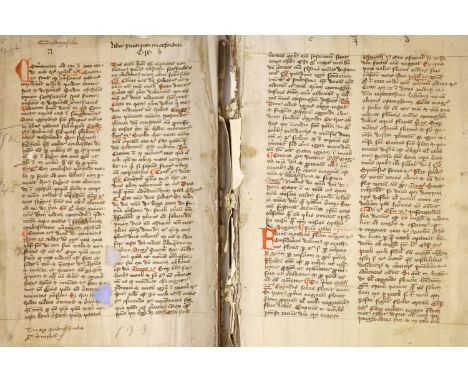 °  An early 15th century German manuscript volume of Lenten sermons, c1400.The volume consists of 134 foliated and three unfo