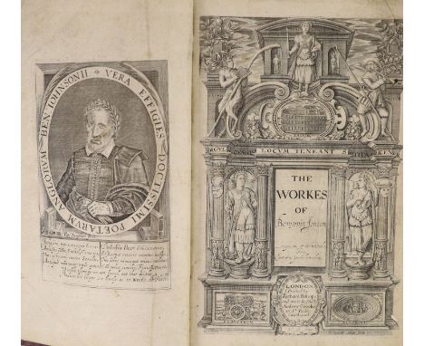°  Johnson, Benjamin - The Works of Benjamin Johnson - pictorial engraved 'architectural' title, portrait frontis., engraved 