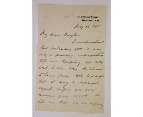 Chamberlain, Neville (1869-1940) An a/l, 4pp, 8vo, to Douglas Hogg, from 11, Downing Street, dated July 20th, 1936, another, 