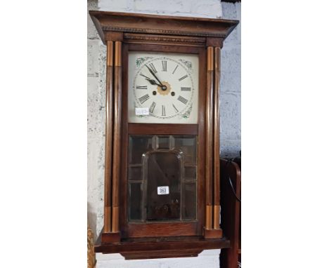 MAHOGANY WALL CLOCK (MISSING PENDULUM)