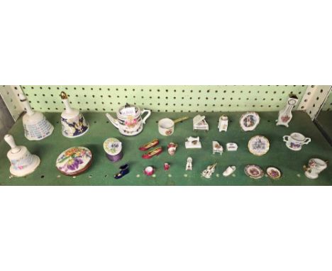 SHELF OF MINIATURE CHINA PIECES