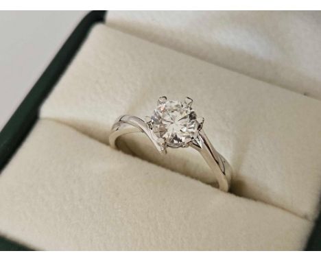1ct MOISSANITE DIAMOND SET IN A SILVER RING SETTING COMPLETE WITH GMA C.O.A