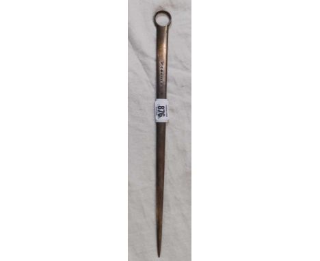 PLATED MEAT SKEWER, APPROX 16" LONG MARKED WITH A BROAD ARROW & N