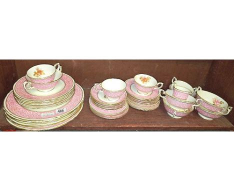 SHELF OF STAFFORDSHIRE PART DINNERWARE