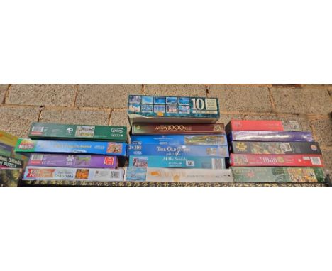 SHELF OF MISC JIGSAW PUZZLES 