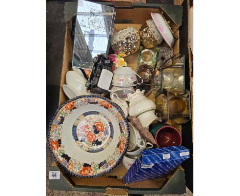 2 CARTONS OF MISC GLASSWARE, CANDLE HOLDERS, JUGS, BOWLS, CUPS & SAUCERS, A GIGA AIR WIRELESS OUTDOOR CAMERA SYSTEM & OTHER B