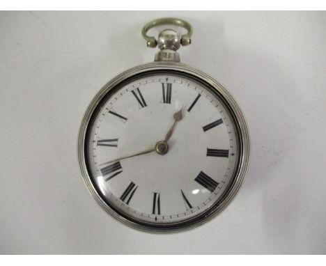 A silver pair cased pocket watch signed Eiklim? Cupar, Fife, hallmarked London 1850, the movement number 16715, matching case