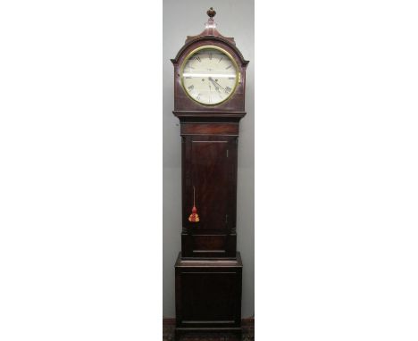 A fine early 19th century 8 day, mahogany cased Scottish longcase clock, signed Robert Bryson, Edinburgh.  The circular paint