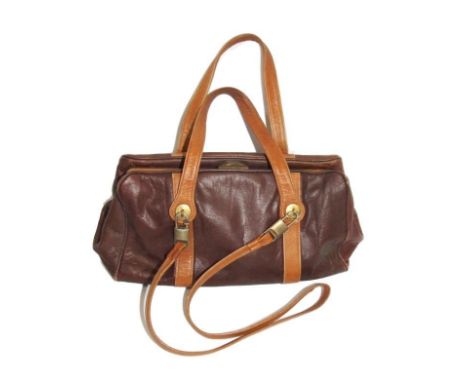 Vintage Harrods Brown Leather Handbag  CONDITION REPORT 
