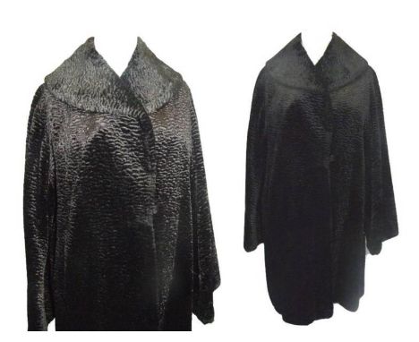 Ladies Vintage 1950s/60s 'Everay' Black Astrakhan Swing Coat, approx. size 16  CONDITION REPORT 
