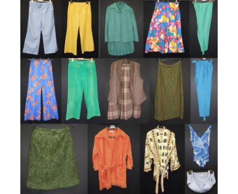 Ladies Vintage Debenhams Swimming Costume, Rose Marie Reid Bikini, 2 Towelling Beach Robes, 6 Pairs ladies vintage trousers, 